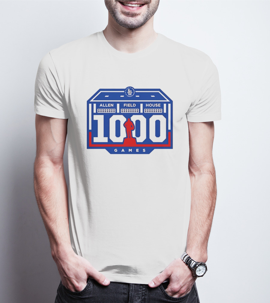 Kansas Jayhawks Allen Fieldhouse 1000 Games Celebration T-Shirt