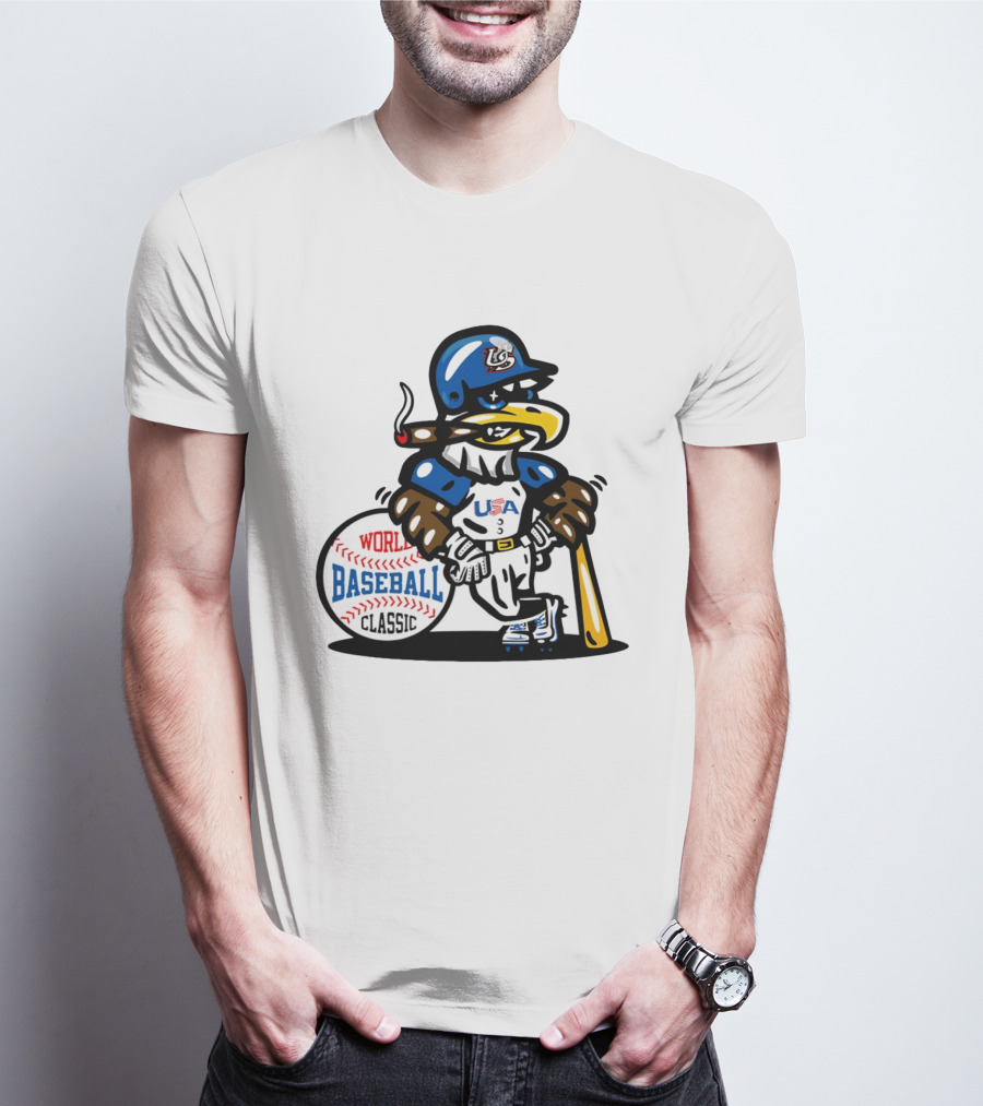 USA Baseball Eagle Mascot World Baseball T-Shirt