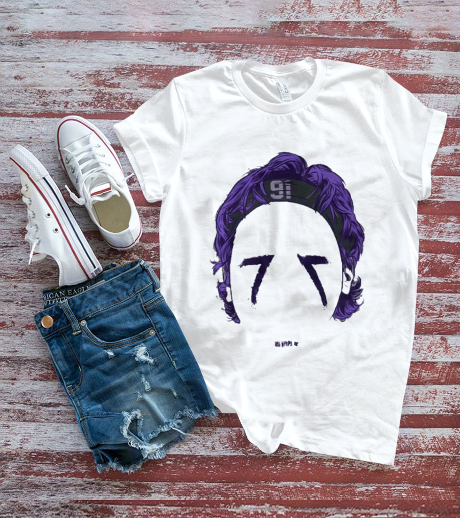 Original Trey Hendrickson 91 Baltimore Blank Face T-Shirt