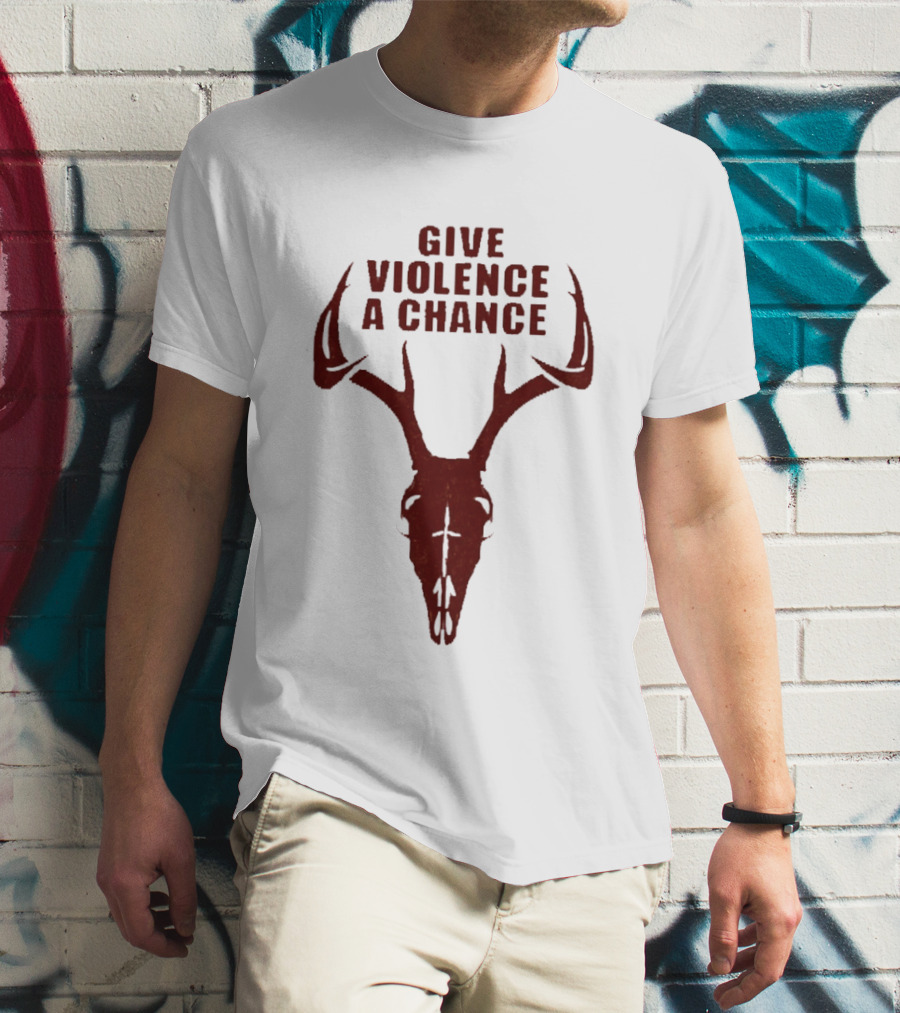 Give Violence A Chance 2026 Antler Skull T-Shirt