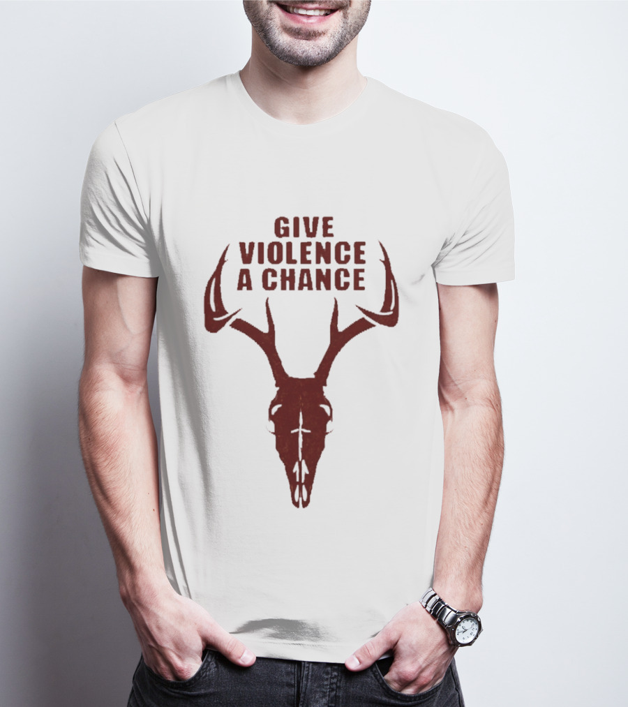 Give Violence A Chance 2026 Antler Skull T-Shirt
