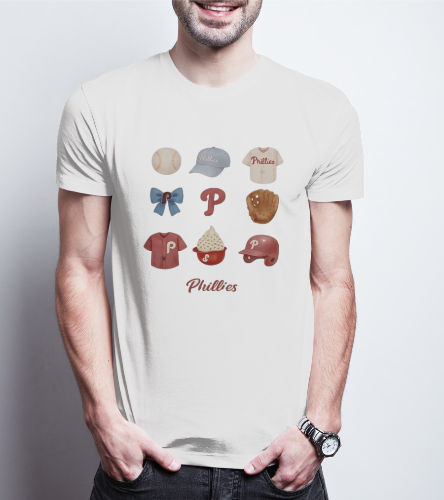 Phillies Coquette Bow Baseball Game Day Cap Jersey Glove Helmet Cupcake T-Shirt