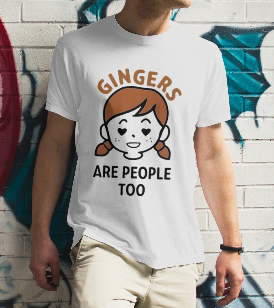 Gingers Are People Too Cute Redhead Cartoon Pigtails T-Shirt