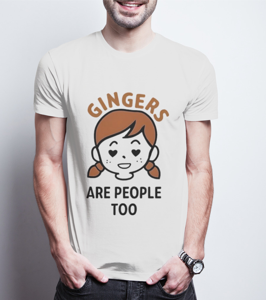 Gingers Are People Too Cute Redhead Cartoon Pigtails T-Shirt