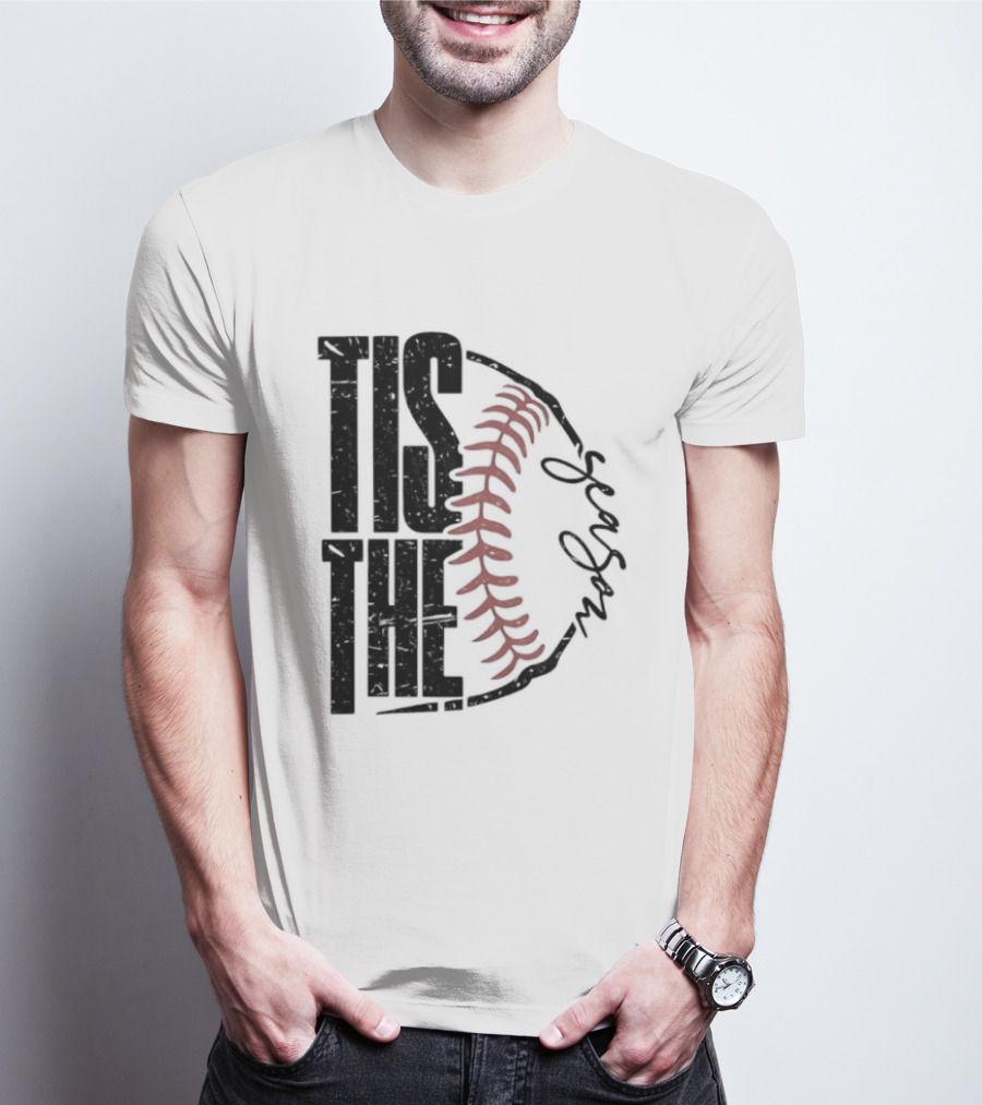 Tis The Season Baseball Stitch Spiral T-Shirt