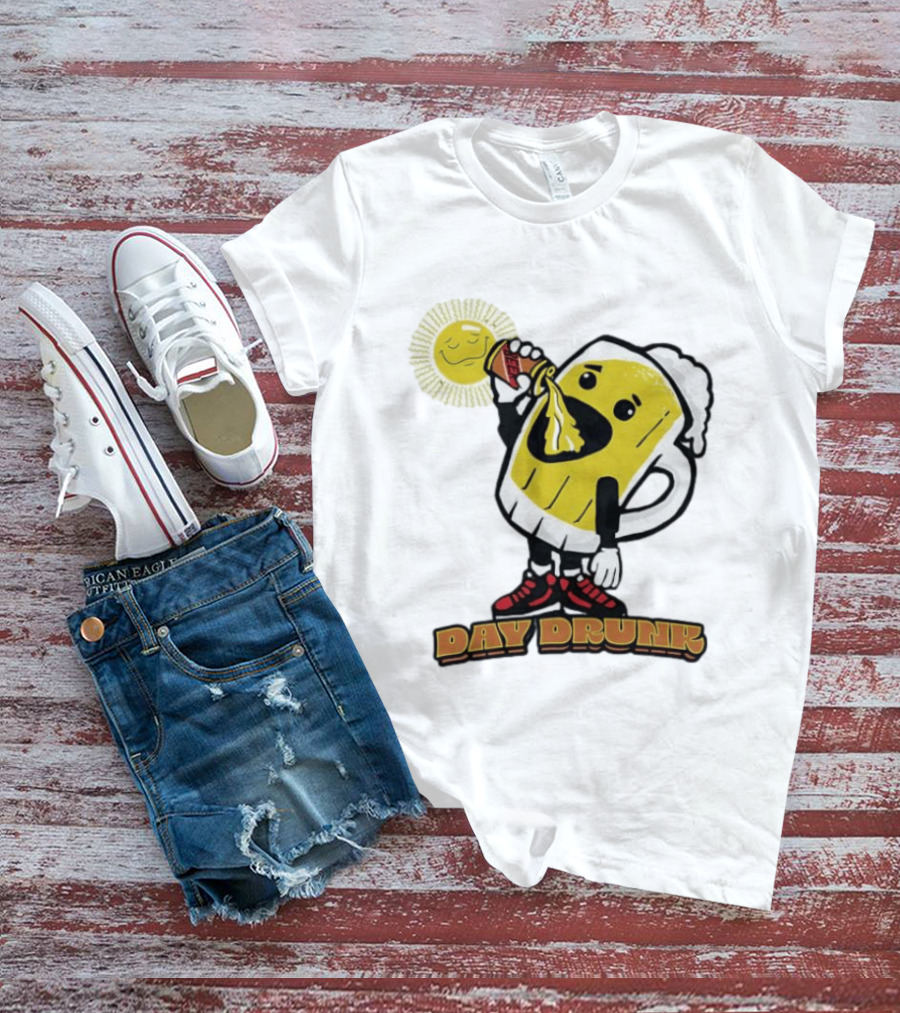 Day Drunk Beer With Sun And Sneakers St. Patrick's Day Celebration T-Shirt