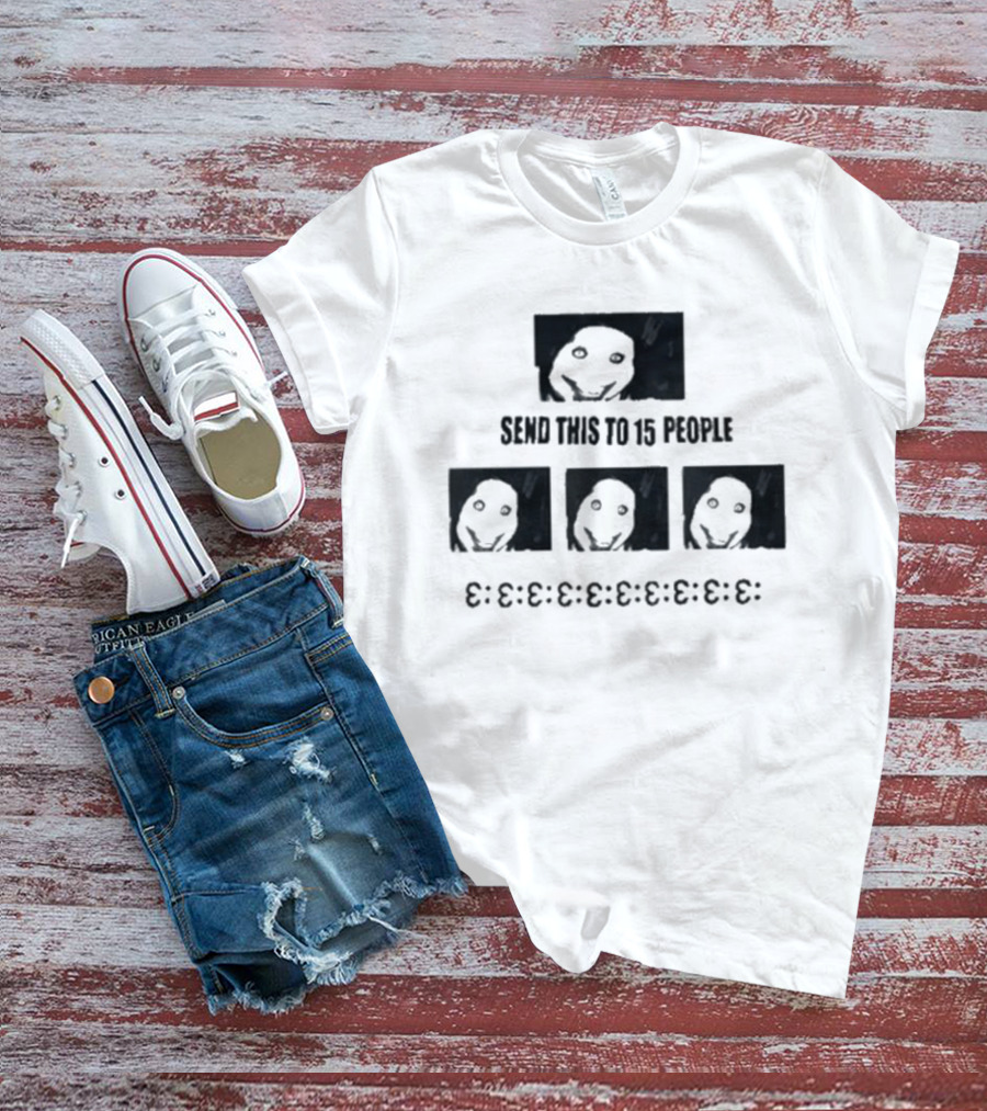Top Send This To 15 People Jeff The Killer Creepy Smiley Faces T-Shirt