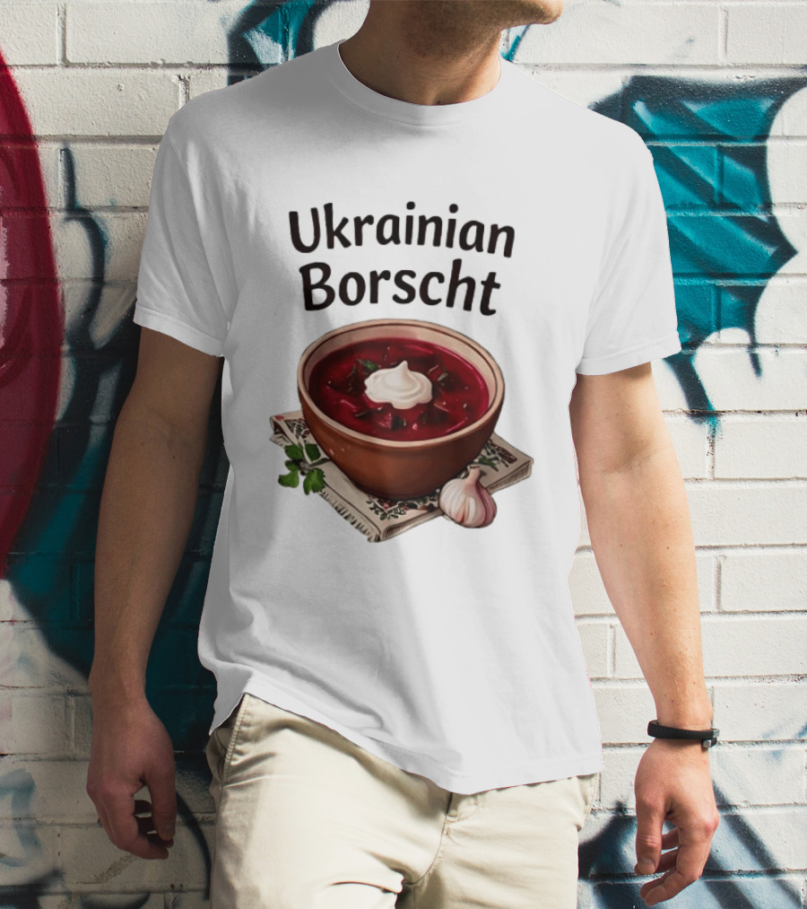 Ukrainian Borscht Soup Bowl With Garlic And Parsley T-Shirt