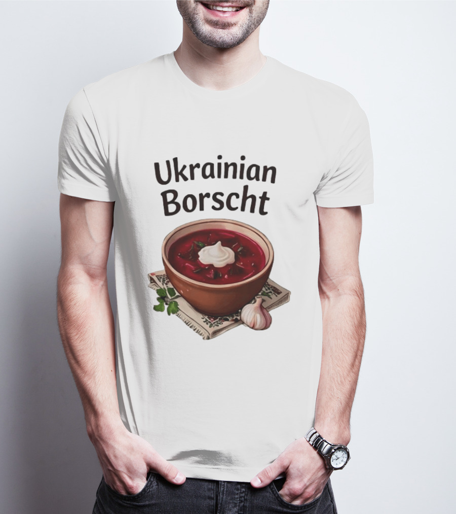 Ukrainian Borscht Soup Bowl With Garlic And Parsley T-Shirt