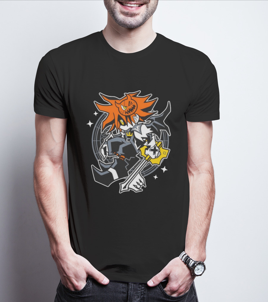 Sora Kingdom Hearts Halloween Trick Or Treat Pumpkin Warrior Magic Keyblade T-Shirt