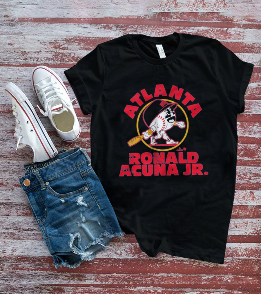 Atlanta Ronald Acuña Jr Baseball Character With Bat T-Shirt