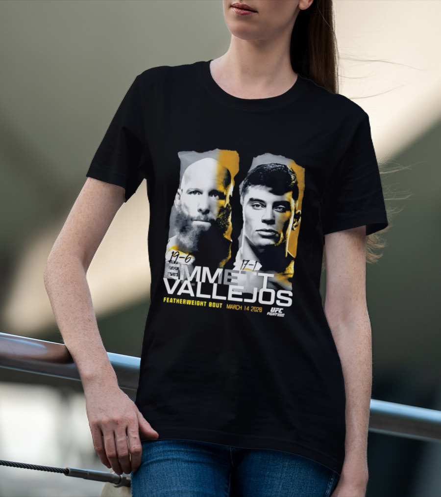 UFC Fight Night Emmett Vallejos Featherweight Bout March 2026 T-Shirt