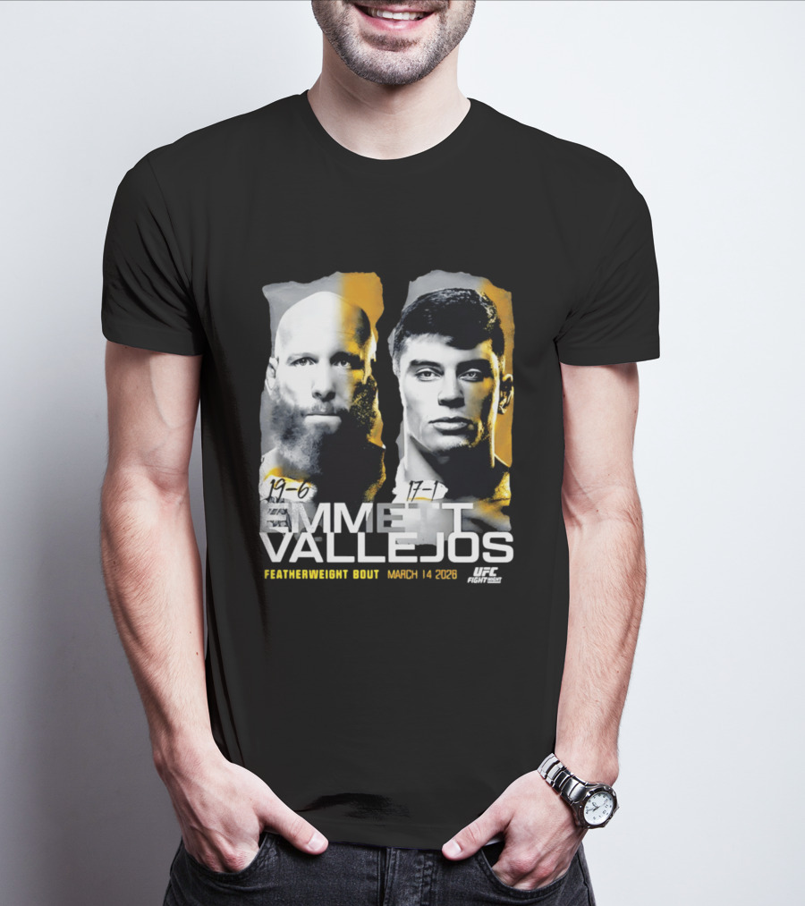 UFC Fight Night Emmett Vallejos Featherweight Bout March 2026 T-Shirt