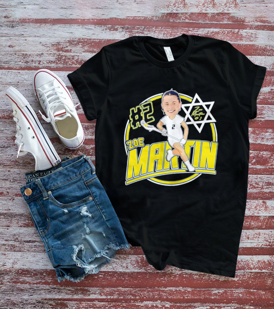 Zoe Martin #2 Lacrosse Caricature Michigan 2026 T-Shirt