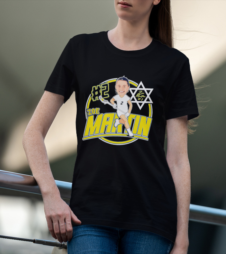 Zoe Martin #2 Lacrosse Caricature Michigan 2026 T-Shirt