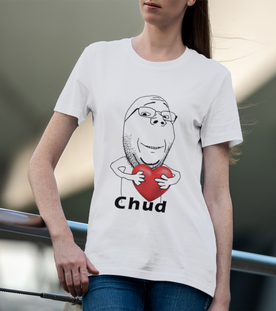 Chud Guy Chudjak Holding Red Heart Sketch T-Shirt