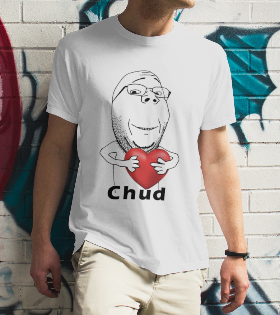 Chud Guy Chudjak Holding Red Heart Sketch T-Shirt