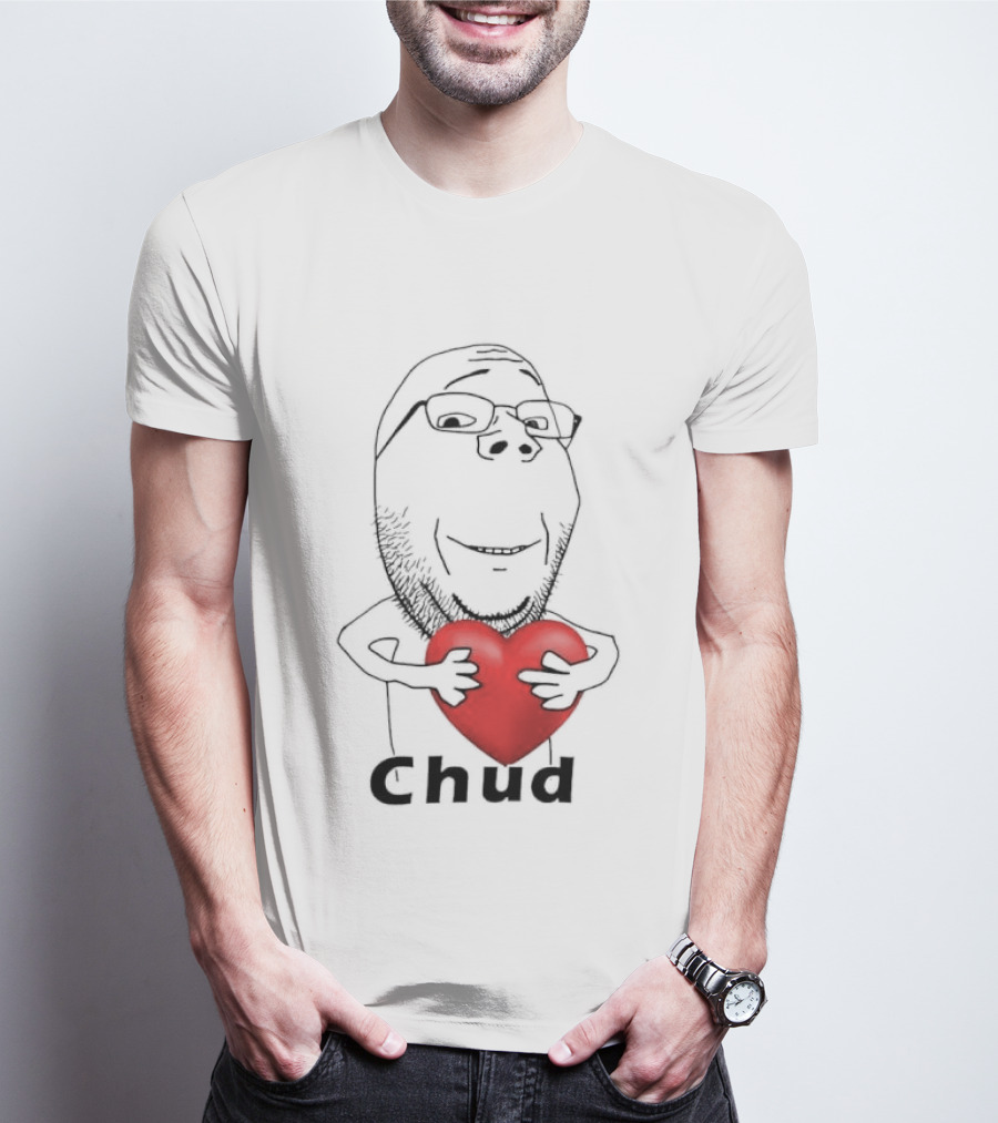 Chud Guy Chudjak Holding Red Heart Sketch T-Shirt