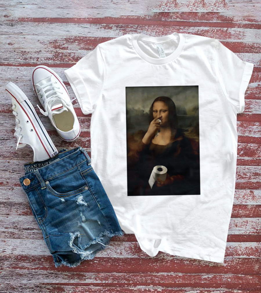 Mona Luisa Toilet Paper Painting Meme T-Shirt
