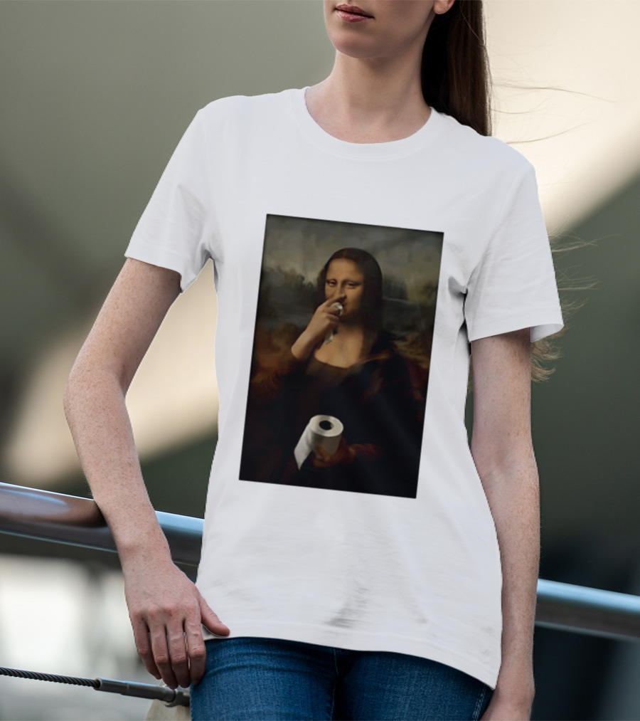 Mona Luisa Toilet Paper Painting Meme T-Shirt