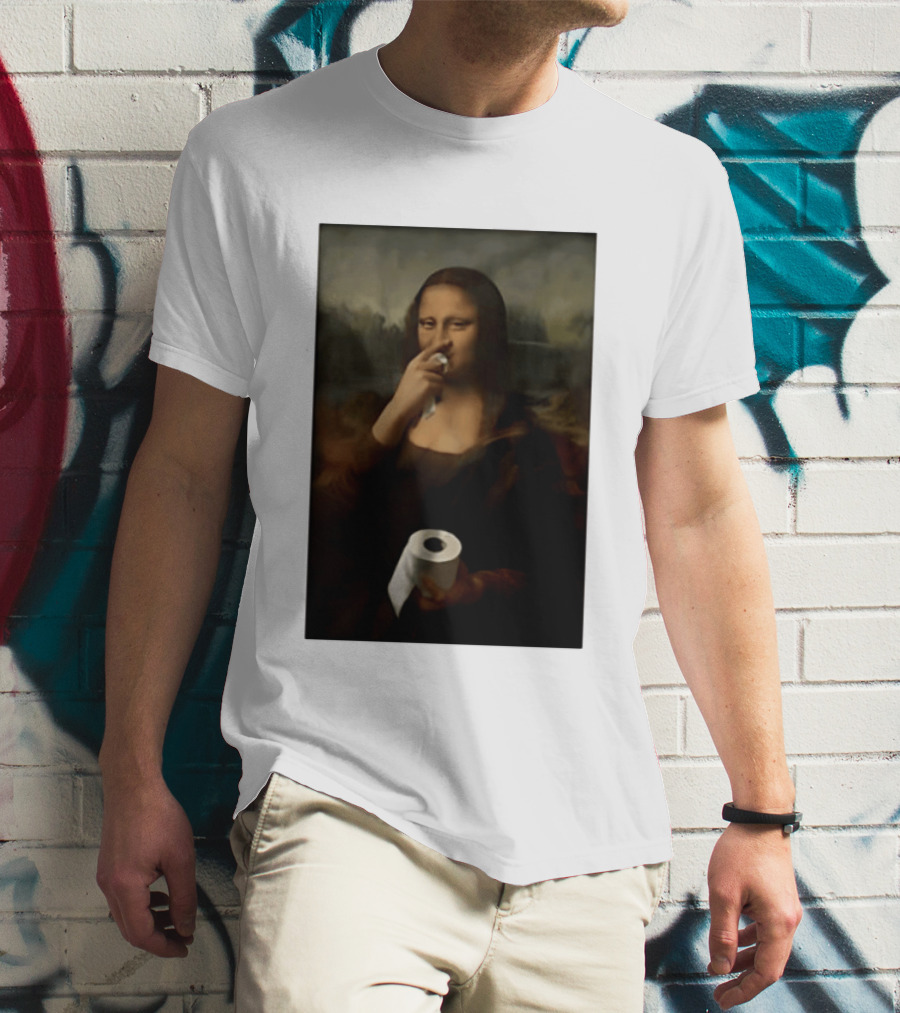 Mona Luisa Toilet Paper Painting Meme T-Shirt