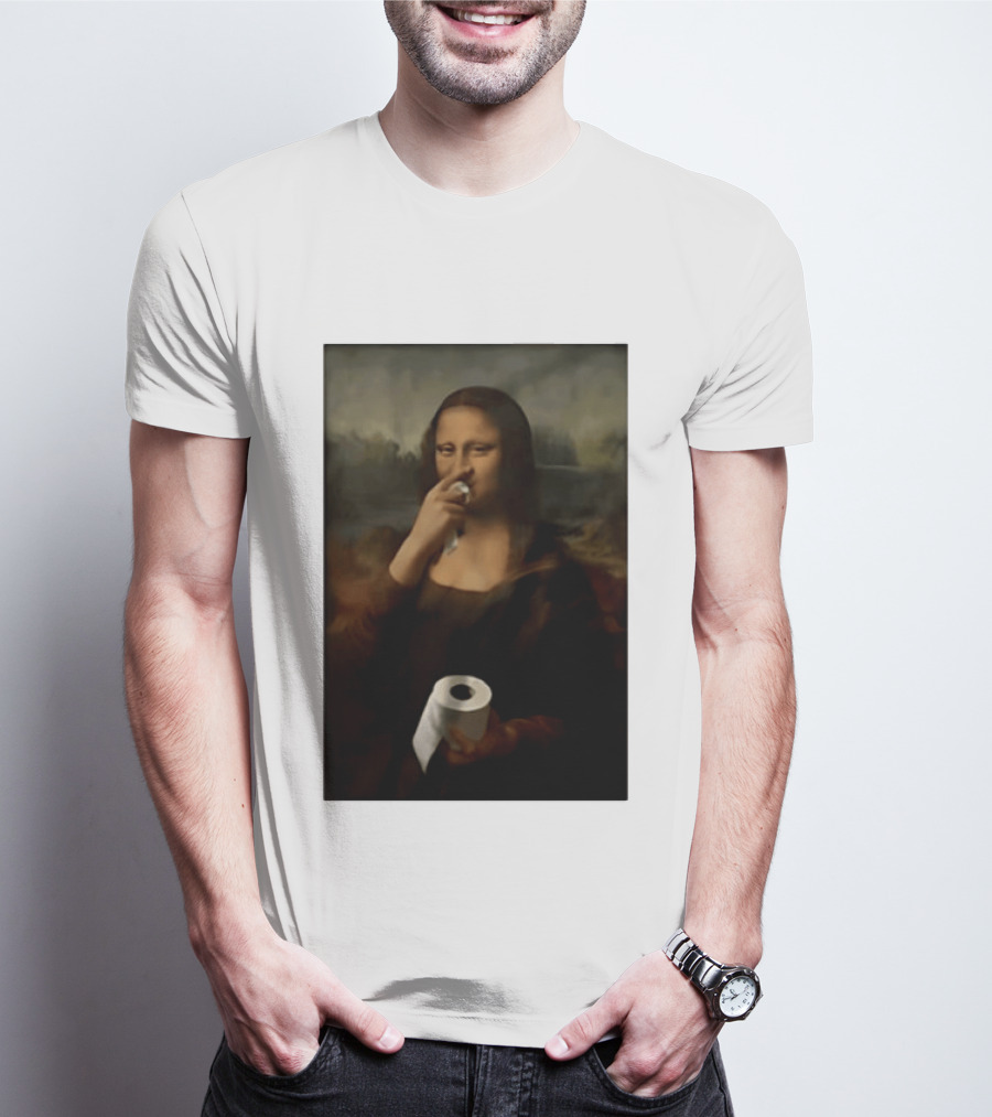 Mona Luisa Toilet Paper Painting Meme T-Shirt