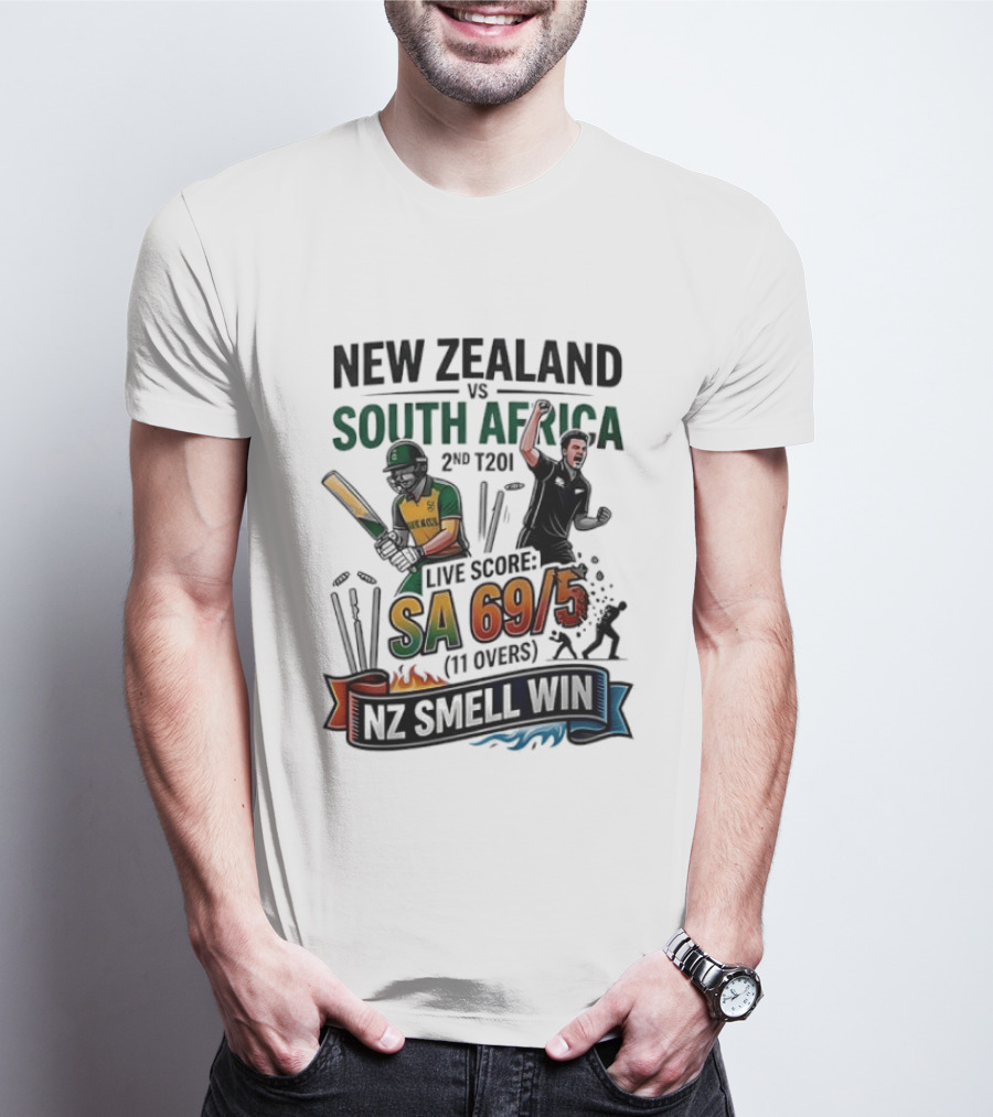 New Zealand Vs South Africa 2nd T20I Live Score SA 69/5 NZ Will Win T-Shirt