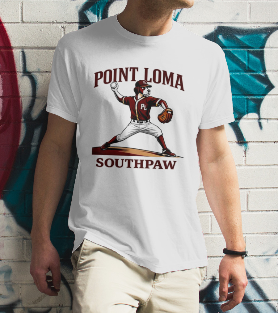 Point Loma Southpaw Baseball Pitcher T-Shirt