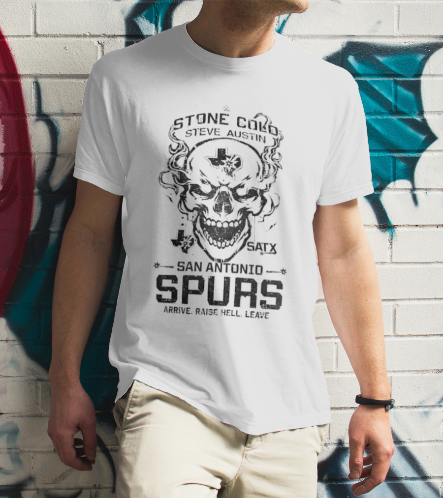 San Antonio Spurs Stone Cold Steve Austin Texas Skull Power Grace Hype Loyal T-Shirt