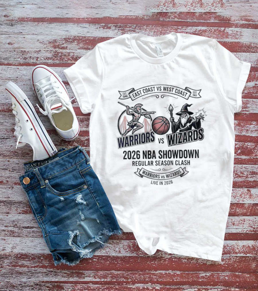 Warriors Vs Wizards Fantasy Basketball 2026 NBA Showdown Regular Season Clash T-Shirt