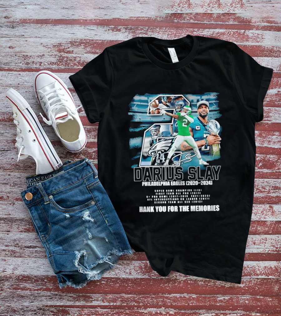 Darius Slay Philadelphia Eagles 2020 2024 Thank You For The Memories NFL Pro Bowl Interceptions T-Shirt