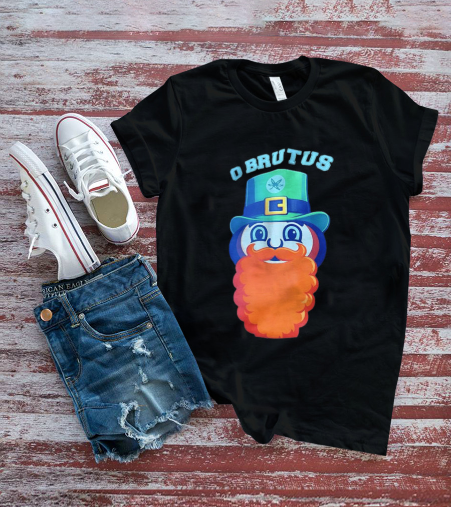 Ohio State Buckeyes O Brutus Leprechaun Hat And Beard T-Shirt
