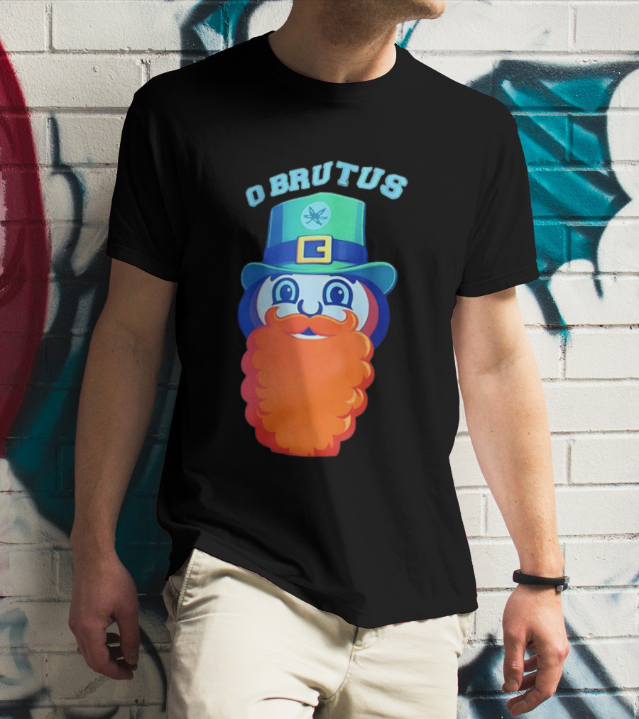 Ohio State Buckeyes O Brutus Leprechaun Hat And Beard T-Shirt