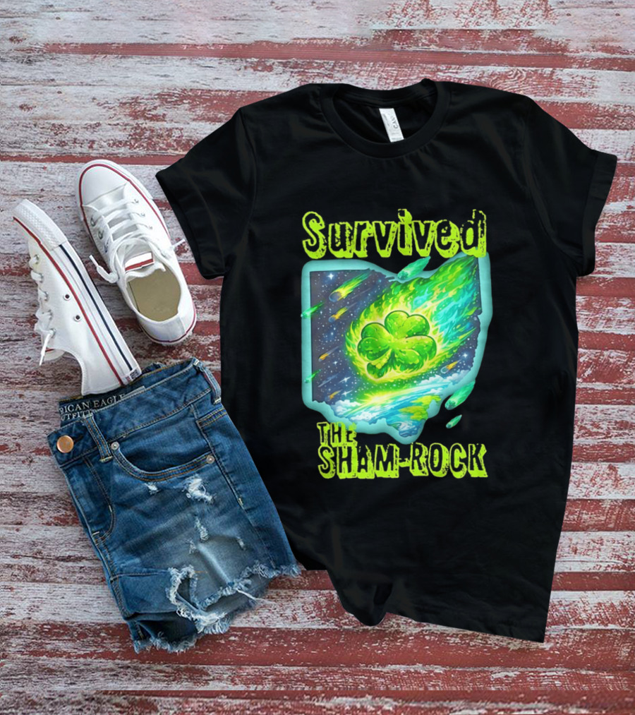 Survived The Sham Rock Meteor Clover St Patrick's Day T-Shirt