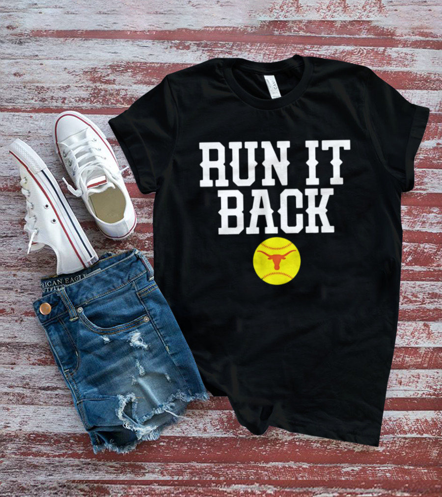 Texas Softball Run It Back Longhorn Yellow Softball T-Shirt