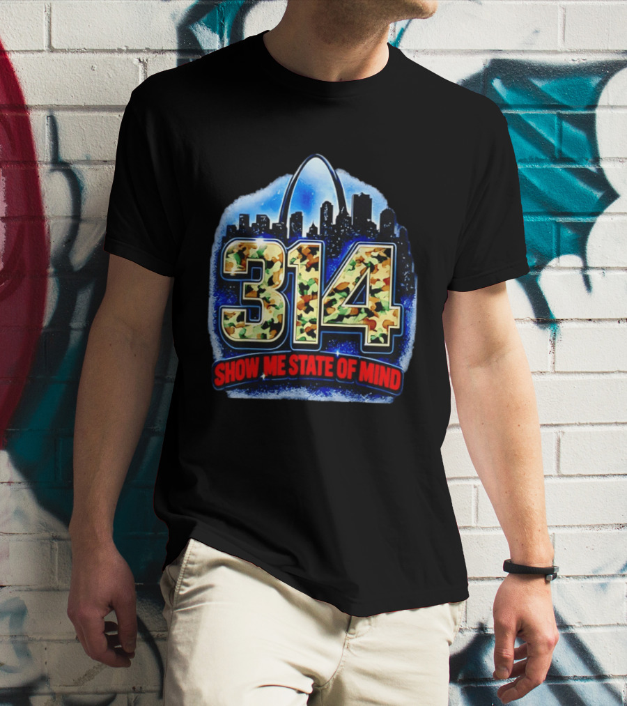 314 St Louis Camo Skyline Arch Show Me State Of Mind T-Shirt