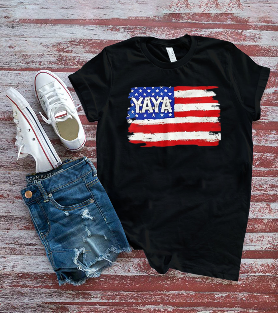 Patriotic Yaya American Flag Mother's Day Women T-Shirt