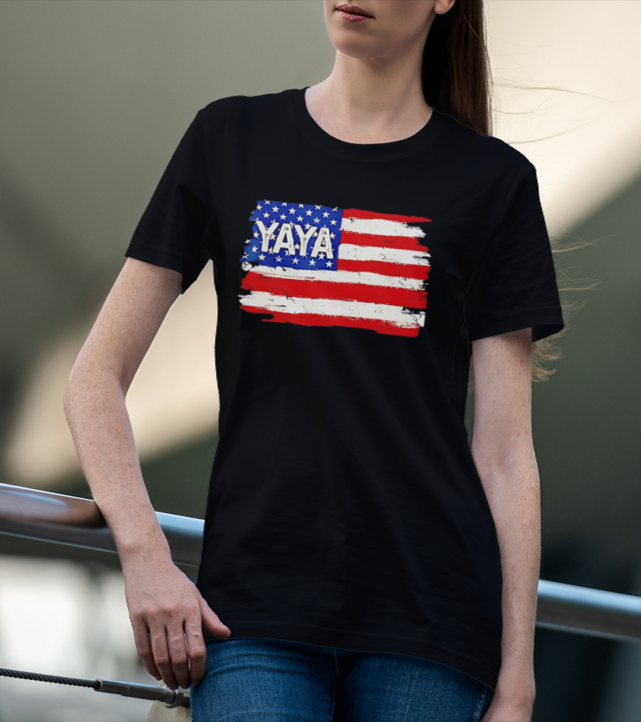 Patriotic Yaya American Flag Mother's Day Women T-Shirt