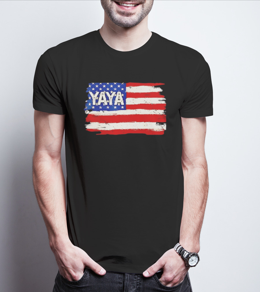 Patriotic Yaya American Flag Mother's Day Women T-Shirt