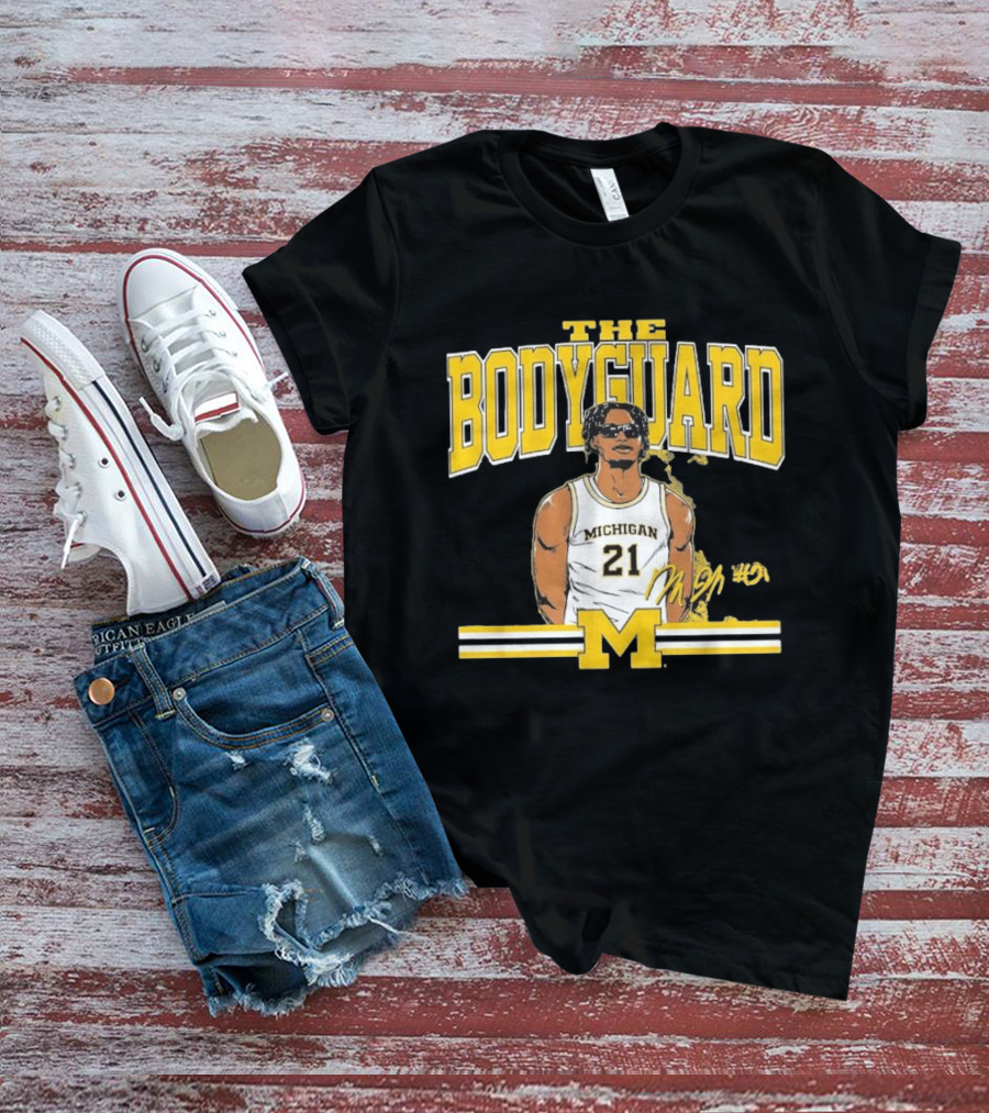 The Bodyguard Michigan Basketball 21 Morez Johnson Jr. T-Shirt