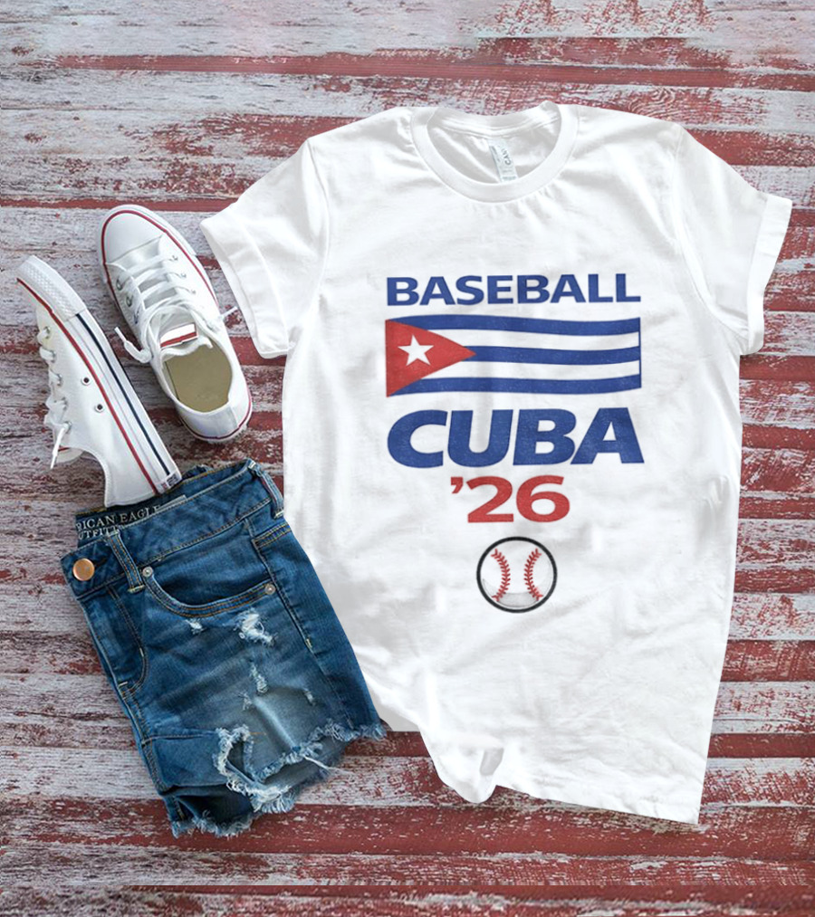 Cuba Baseball 2026 World Classic Cuban Flag Baseball T-Shirt