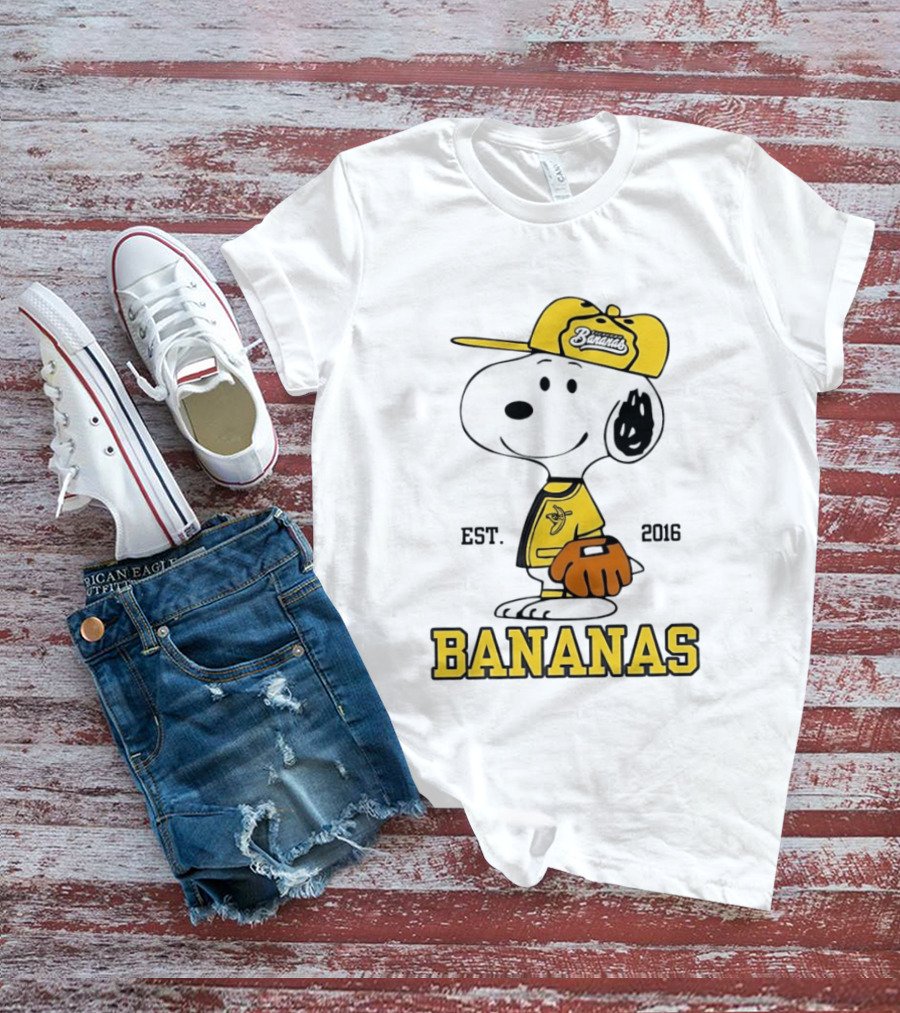Snoopy Bananas Outfit EST 2016 Baseball T-Shirt