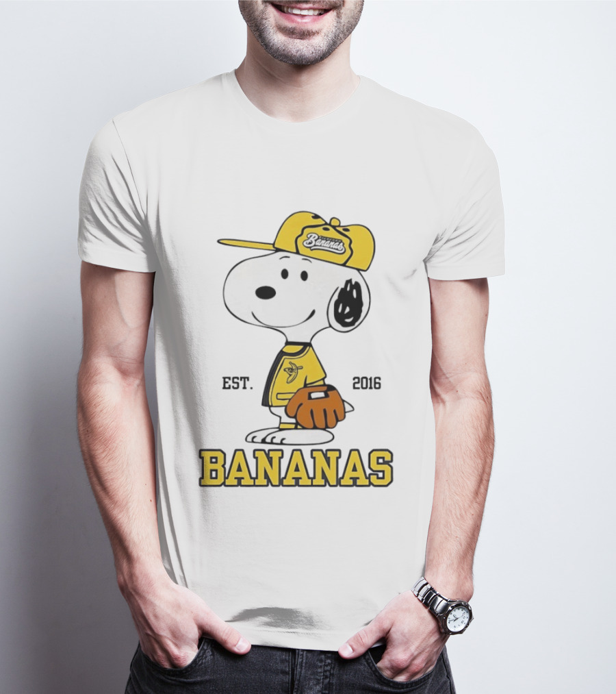 Snoopy Bananas Outfit EST 2016 Baseball T-Shirt