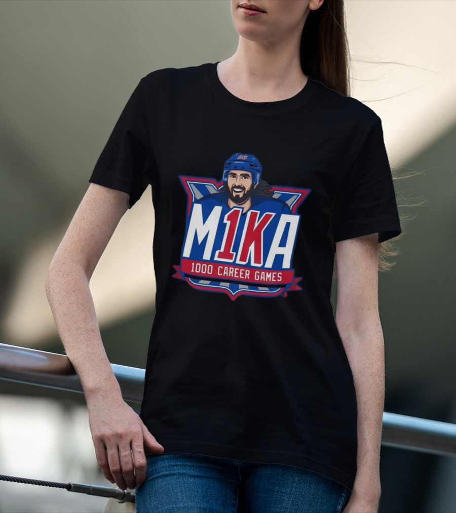 M1KA 1000 Career Games Hockey Milestone Celebration T-Shirt