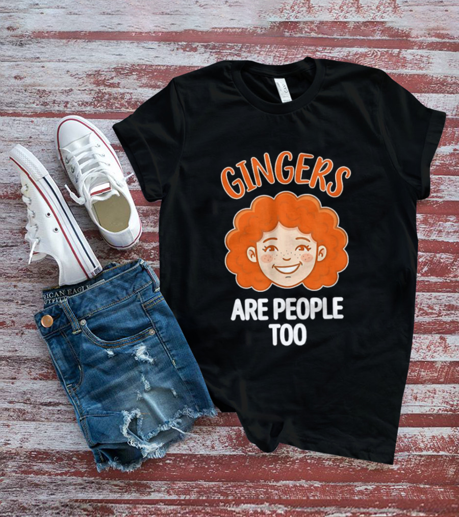 Gingers Are People Too Redhead Pride Fun Cartoon T-Shirt