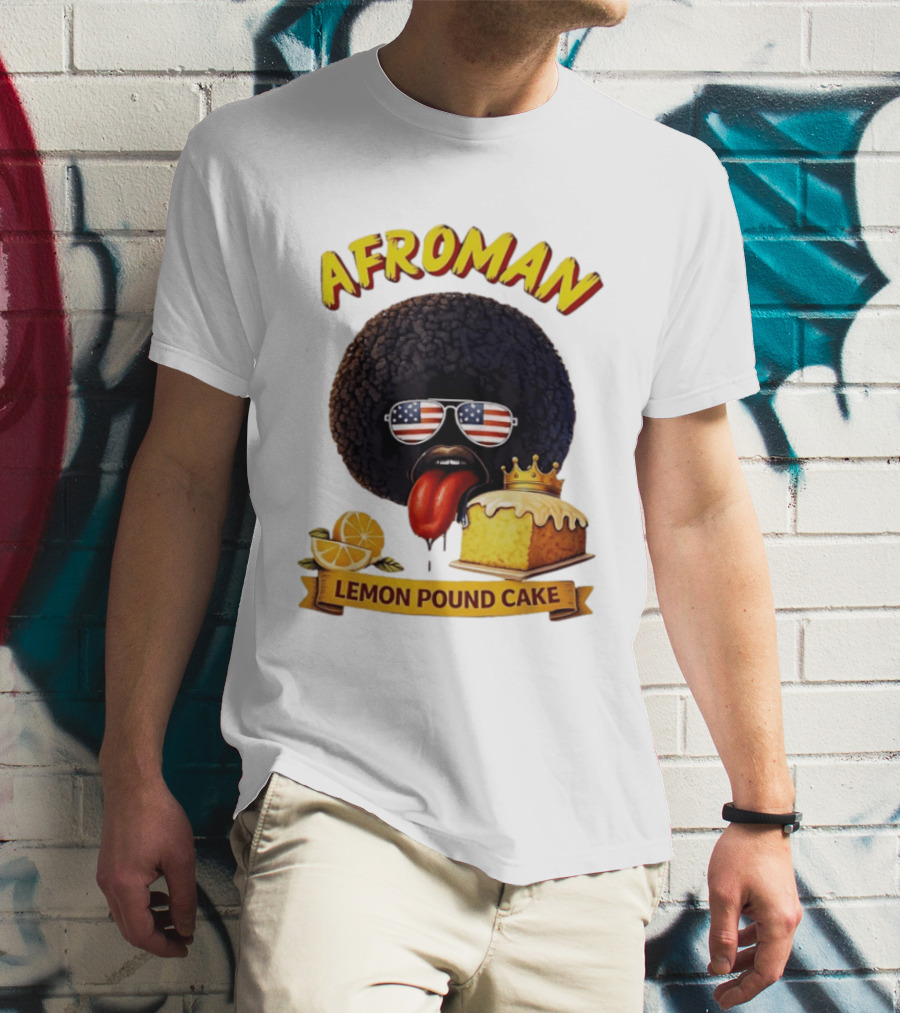Afroman Lemon Pound Cake Sunglasses Tongue Crown Lemons T-Shirt