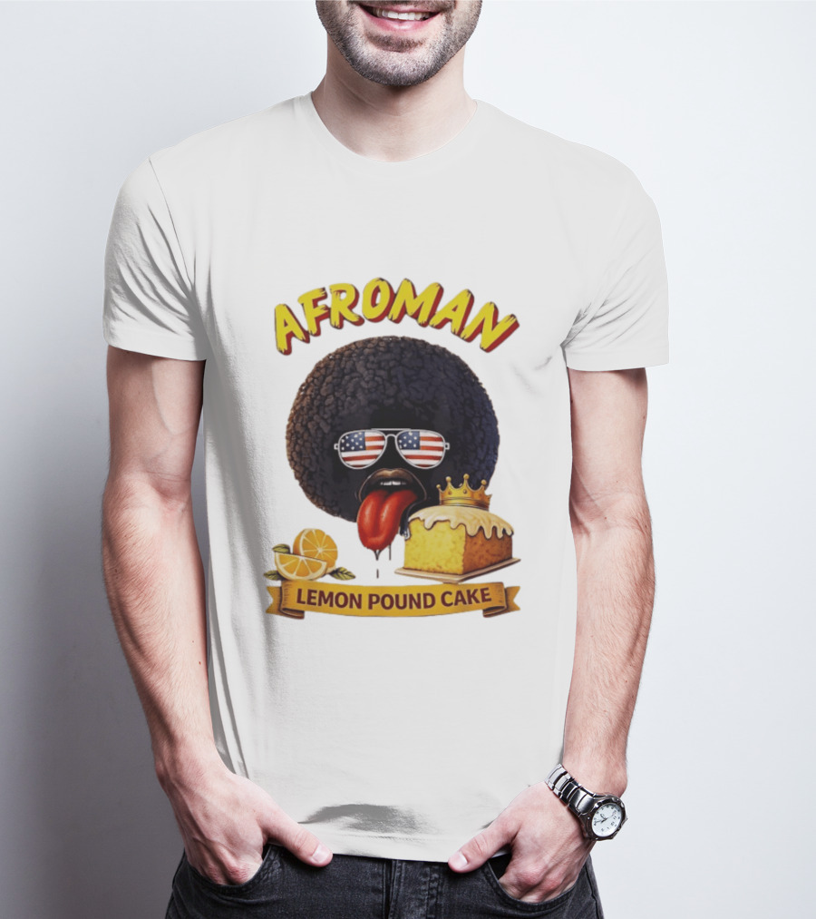 Afroman Lemon Pound Cake Sunglasses Tongue Crown Lemons T-Shirt