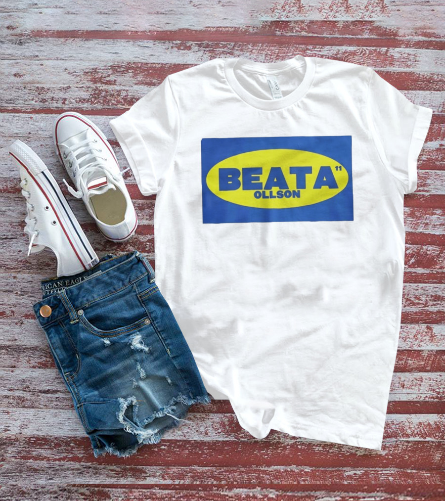 BEATA OLLSON 11 Blue Yellow Oval T-Shirt