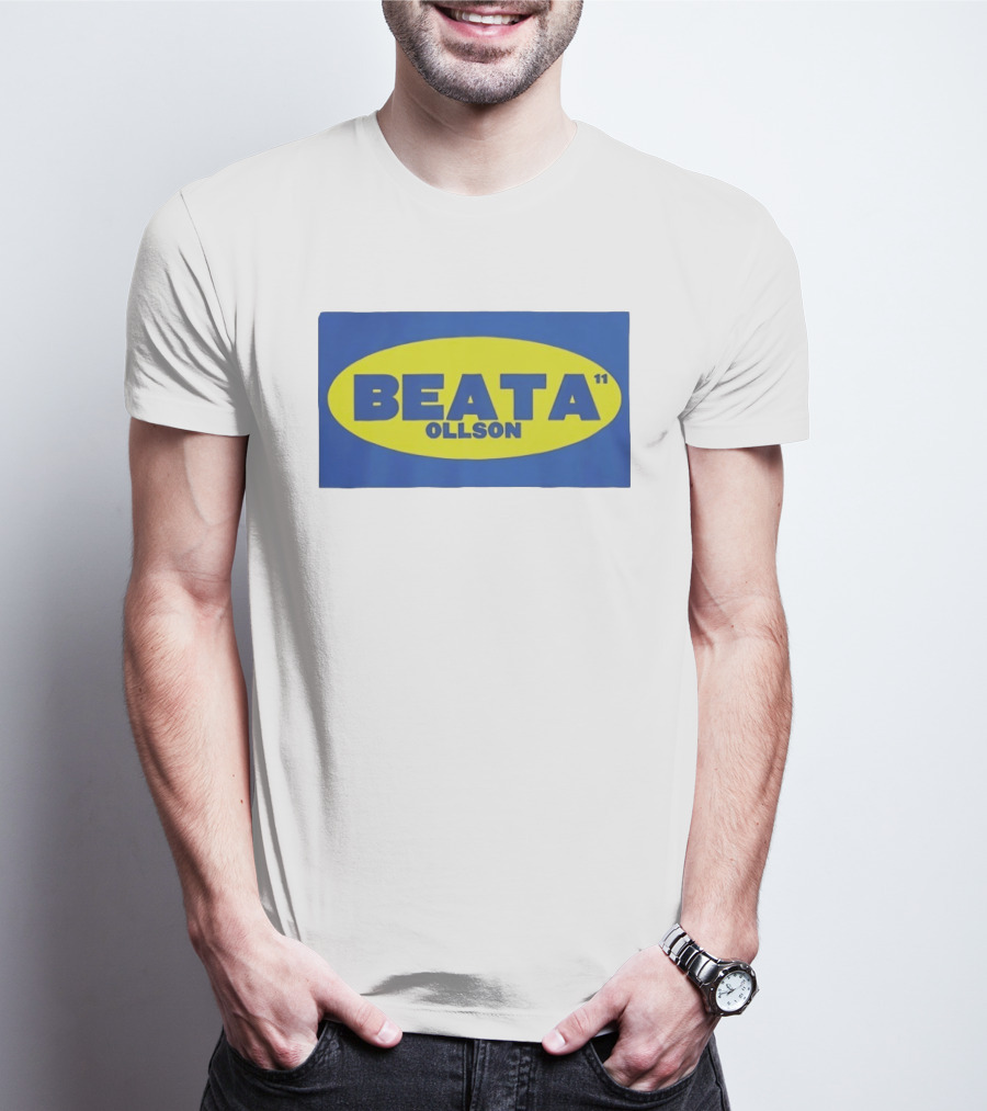 BEATA OLLSON 11 Blue Yellow Oval T-Shirt