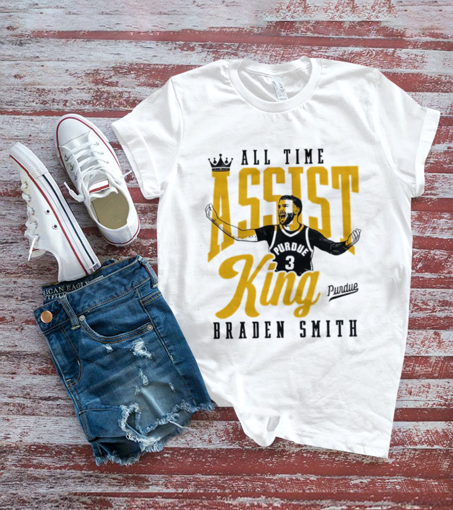 All Time Assist King Braden Smith Purdue Boilermakers T-Shirt